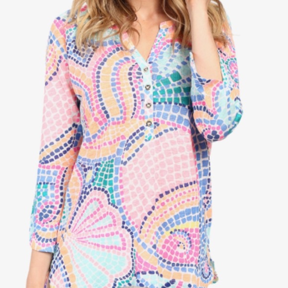 Lilly Pulitzer Egret Top - Picture 1 of 4